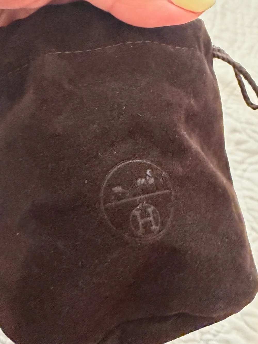 Hermes Brown Velvet Travel Storage Bag